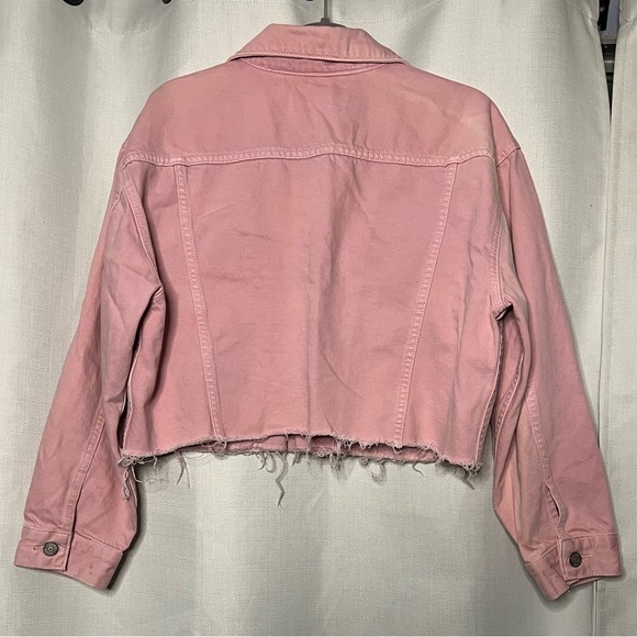 Boyish The Tommy Pink Denim Cropped Oversized Jacket Small - Picture 5 of 11